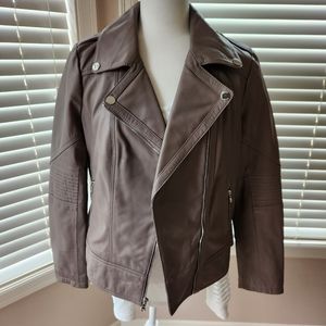 Women Tan leather jacket